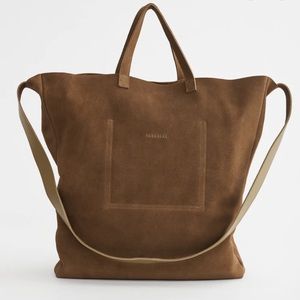 Suede Tote in Olive